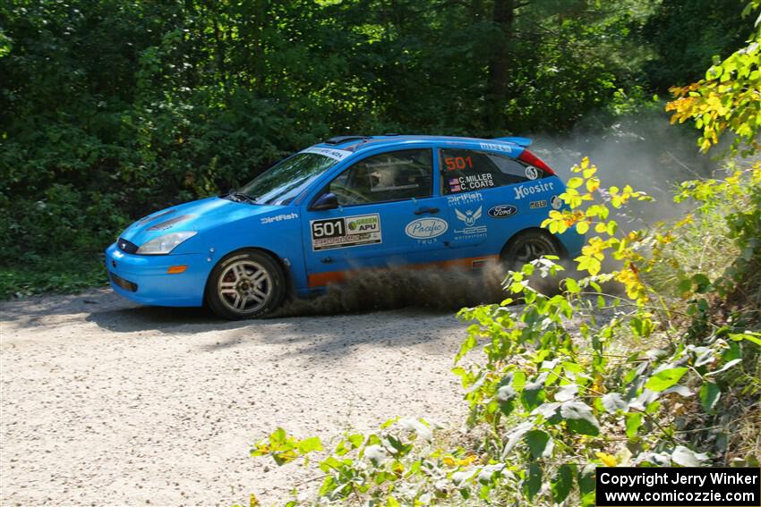 Chris Miller / Crystina Coats Ford Focus ZX3 on SS1, Thorpe Tower I.