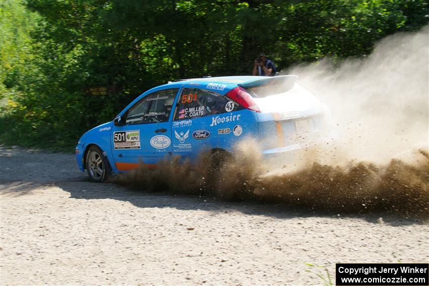 Chris Miller / Crystina Coats Ford Focus ZX3 on SS1, Thorpe Tower I.