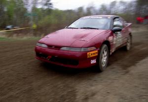 Dave LaFavor / Bob LaFavor drift their Eagle Talon through a 90-left on SS2.