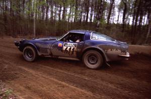 The Doug Jenkins / Kerry Jenkins Chevy Corvette drifts out of a 90-left on SS2..