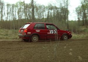 Karl Biewald / Ted Weidman come out of a 90-left on SS2 in their VW GTI.