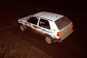 Bob Nielsen / Kathy Freund at speed at night in their VW GTI.