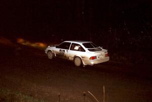 Colin McCleery / Nancy McCleery at speed at night in their Merkur XR4Ti.