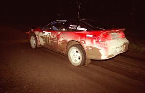 Adam Moren / Mark Utecht at speed at night in their Mitsubishi Eclipse GSX.