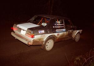 Brian Dondlinger / Mike Christopherson at speed at night in their VW Jetta.
