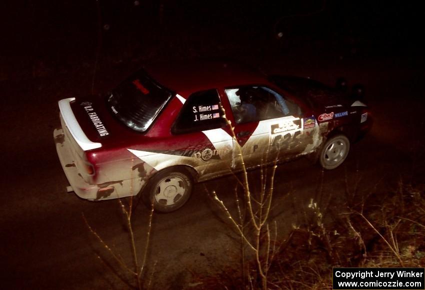 Jake Himes / Silas Himes drift through a fast sweeper at night in their Nissan Sentra SE-R. They finished 3rd overall!