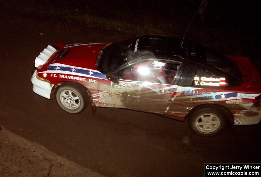 Mike Cienkosz / Yurek Cienkosz drift their Mitsubishi Eclipse GSX through a sweeper at night.