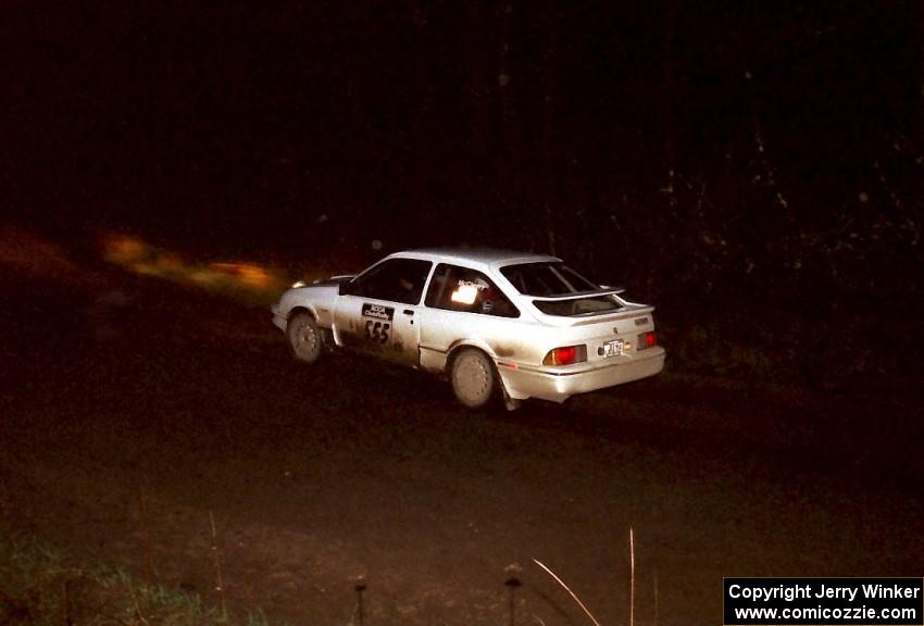 Colin McCleery / Nancy McCleery at speed at night in their Merkur XR4Ti.