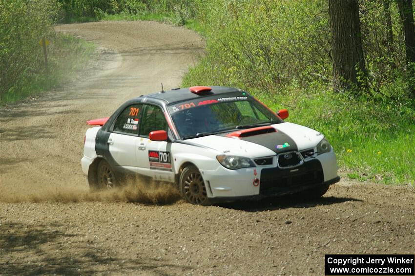 Jason Cook / Maggie Tu Subaru WRX on SS2, Blue Trail I.