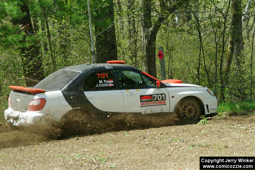 Jason Cook / Maggie Tu Subaru WRX on SS2, Blue Trail I.