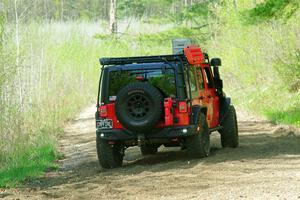 A Jeep Wrangler sweeps SS2, Blue Trail I.