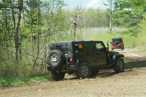 A Jeep Wrangler sweeps SS2, Blue Trail I.