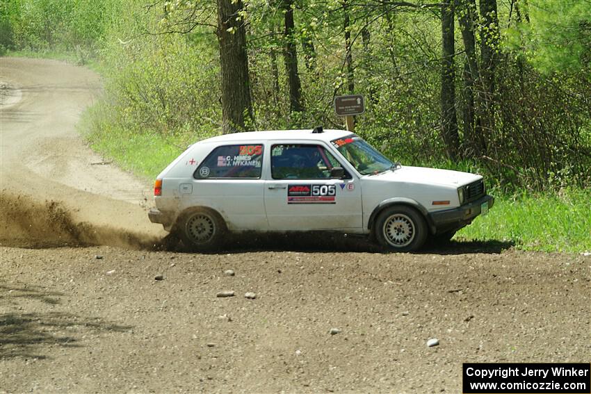 Josh Nykanen / Connor Himes VW GTI on SS2, Blue Trail I.