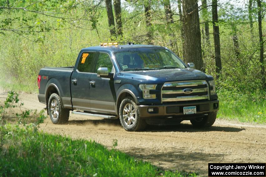 A Ford F-150 sweeps SS2, Blue Trail I.