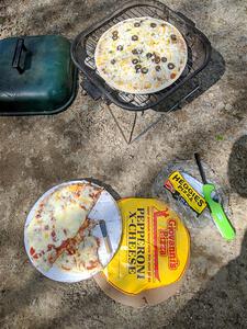 Grilled pizza of choice for the rally.