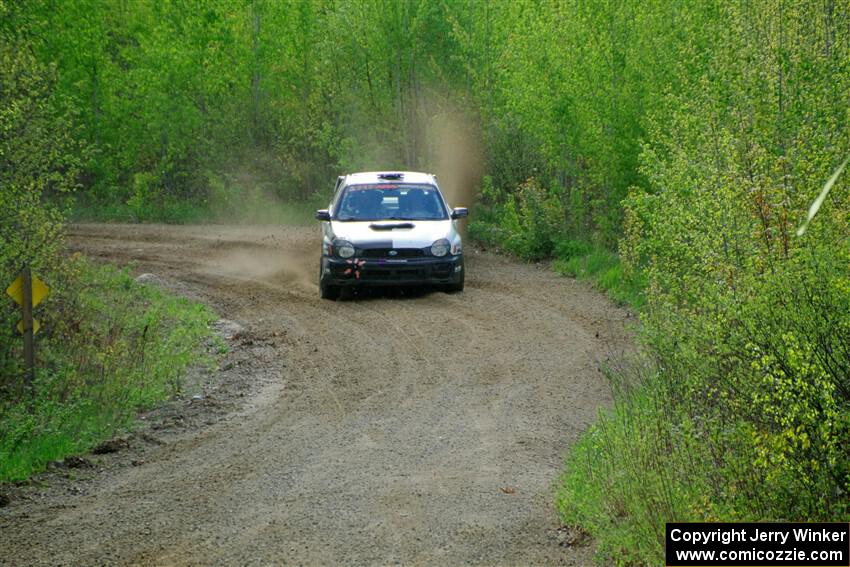 Peter Farrow / Ian Nelson Subaru WRX on SS5, Blue Trail II.
