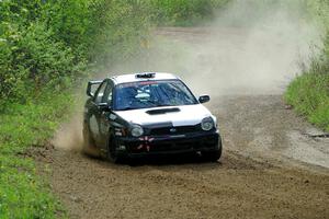 Peter Farrow / Ian Nelson Subaru WRX on SS5, Blue Trail II.
