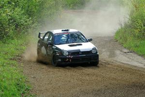 Peter Farrow / Ian Nelson Subaru WRX on SS5, Blue Trail II.