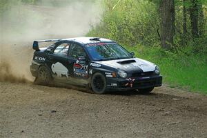 Peter Farrow / Ian Nelson Subaru WRX on SS5, Blue Trail II.