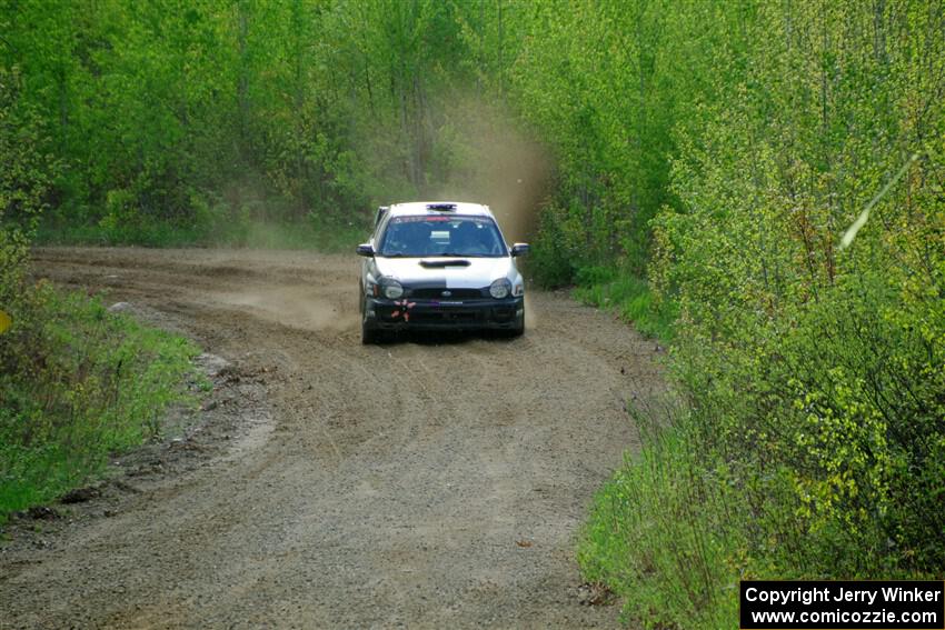 Peter Farrow / Ian Nelson Subaru WRX on SS5, Blue Trail II.