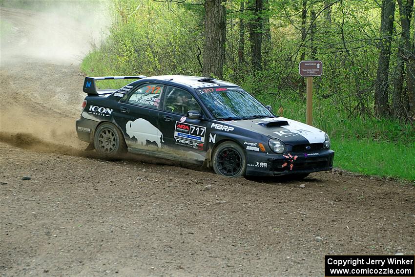 Peter Farrow / Ian Nelson Subaru WRX on SS5, Blue Trail II.