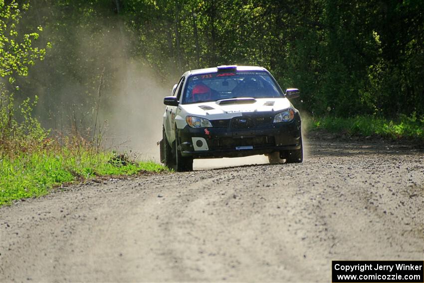 John Farrow / Michael Farrow Subaru WRX finishes SS6, Spur 2 Cutoff II.