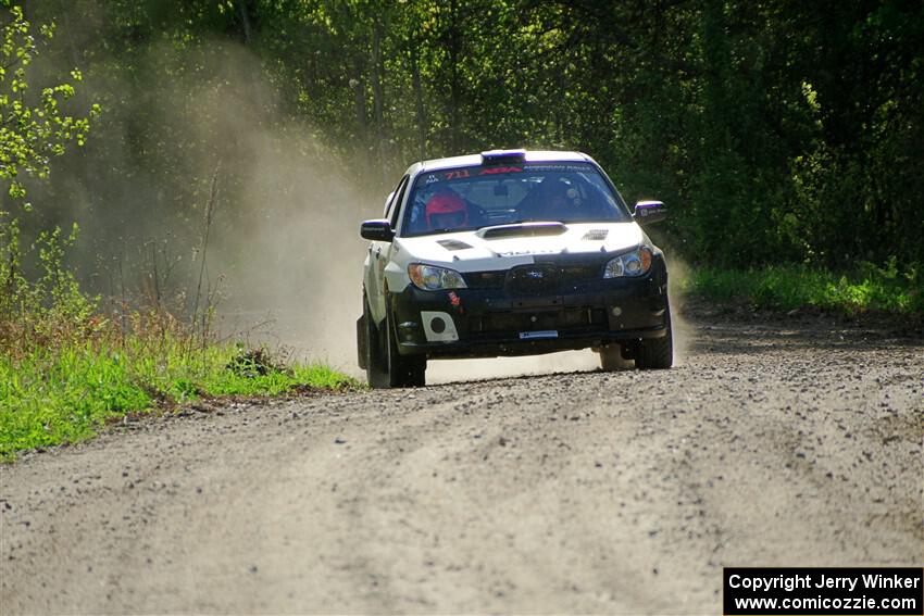 John Farrow / Michael Farrow Subaru WRX finishes SS6, Spur 2 Cutoff II.
