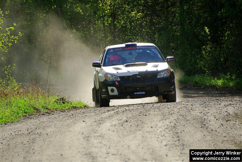 John Farrow / Michael Farrow Subaru WRX finishes SS6, Spur 2 Cutoff II.