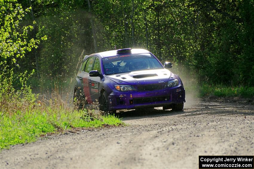 Silas Himes / Charlotte Himes Subaru WRX STi finishes SS6, Spur 2 Cutoff II.