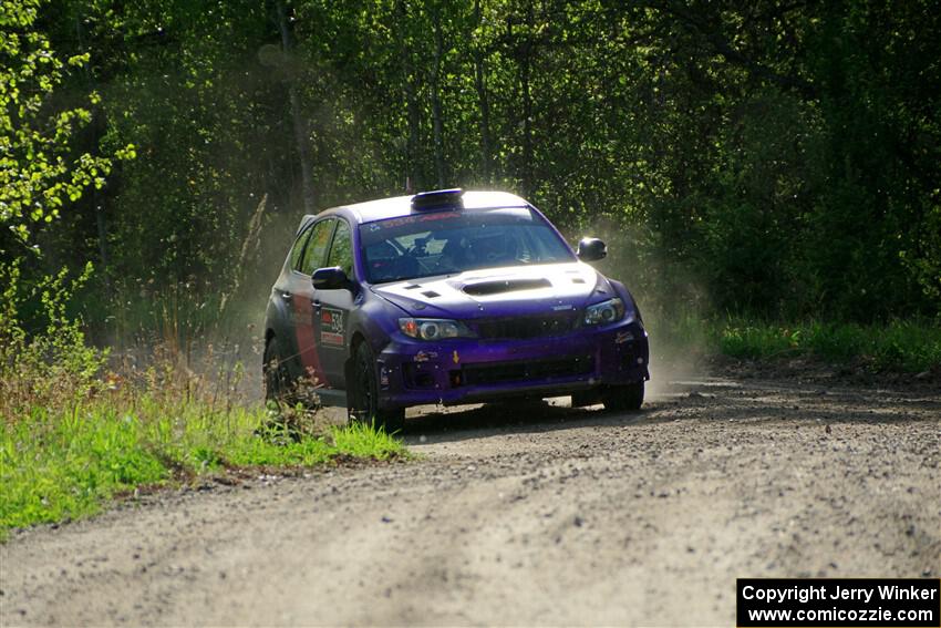 Silas Himes / Charlotte Himes Subaru WRX STi finishes SS6, Spur 2 Cutoff II.