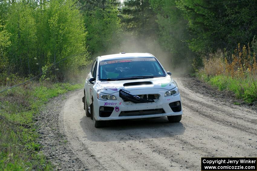 Jamey Randall / Andrew Rausch Subaru WRX finishes SS6, Spur 2 Cutoff II.