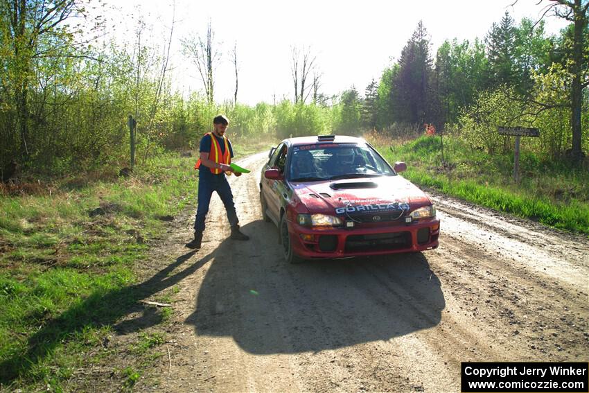 Arin DeMaster / Dustin Sharkozy Subaru Impreza finishes SS6, Spur 2 Cutoff II.