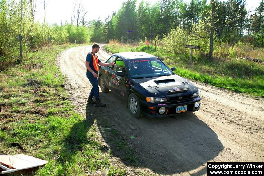 Kristian Rue / Mark Rue Subaru Impreza 2.5RS finishes SS6, Spur 2 Cutoff II.