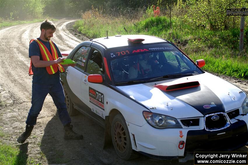 Jason Cook / Maggie Tu Subaru WRX finishes SS6, Spur 2 Cutoff II.