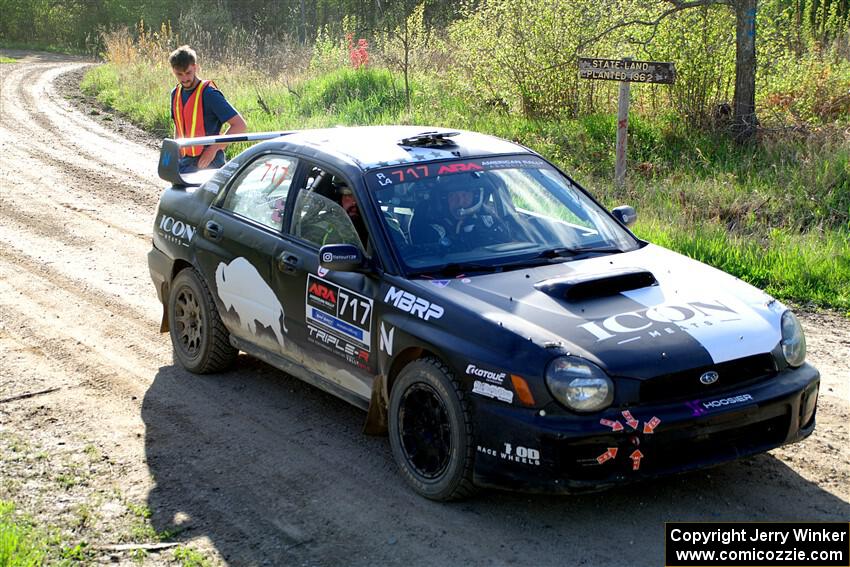 Peter Farrow / Ian Nelson Subaru WRX finishes SS6, Spur 2 Cutoff II.