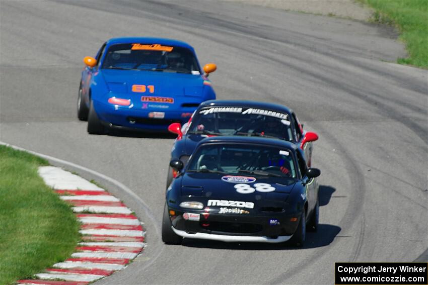Samantha Silver's, Austin Pearce's and Gordon Kuhnley's Spec Miata Mazda Miatas