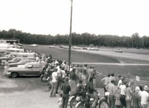 The very first racing photo I shot. The grid comes down the front straight for the green flag.