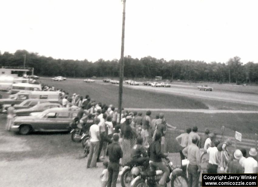 The very first racing photo I shot. The grid comes down the front straight for the green flag.