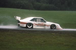 Klaus Ludwig's Ford Mustang during qualifying in the rain.