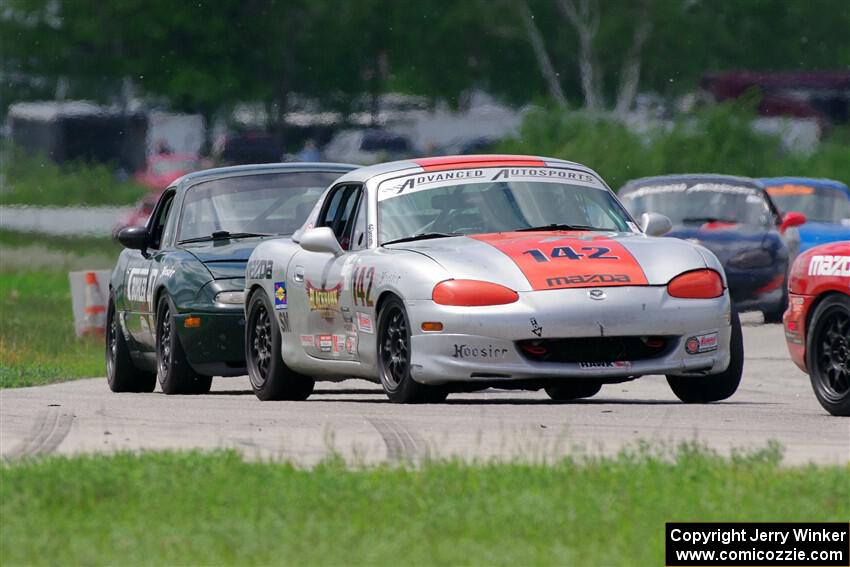 Kyle Greenhill's and Sam Nogosek's Spec Miata Mazdas