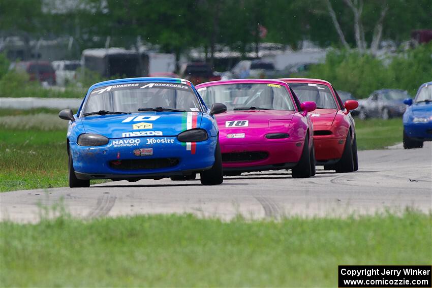 Matteo Azari's, Josh Jablonski's and Garrett Taylor's Spec Miata Mazda Miatas