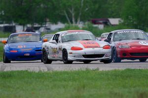 Kyle Greenhill's, Chris Craft's and Gordon Kuhnley's Spec Miata Mazda Miatas