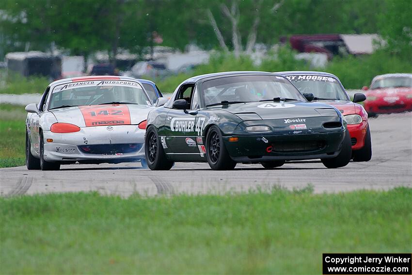 Sam Nogosek's, Chris Craft's and Kyle Greenhill's Spec Miata Mazda Miatas