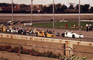 The grid lines up to take the green flag.