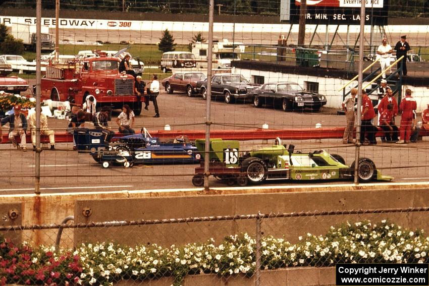 On the grid: John Kalagian's Lynx 001 (#19) beside Jim Harvey's March 79B (#28)