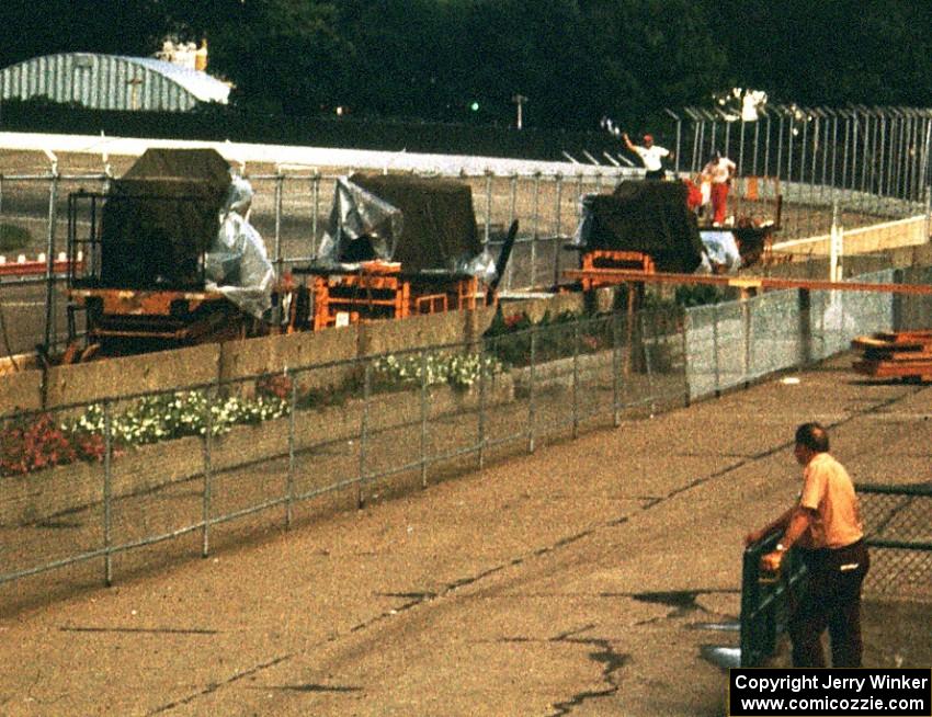 The checkered flag comes out for Dennis Firestone in his March 79B.