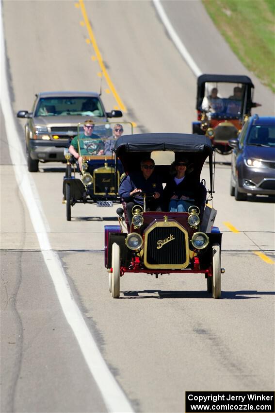 Peter Jakab's 1908 Buick, Dave Mickelson's 1911 Maxwell and Mark Desch's 1905 Stevens-Duryea