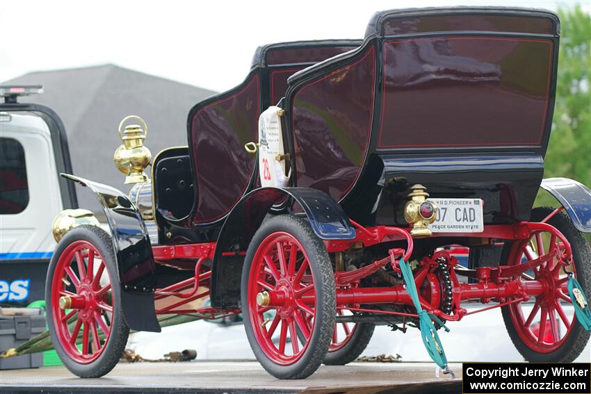 Brian Heyd's 1907 Cadillac comes in on the flatbed in Buffalo.