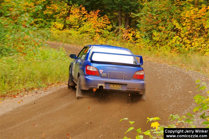 Jimmy Pelizzari / Kate Stevens Subaru WRX on SS2, Bob Lake I.