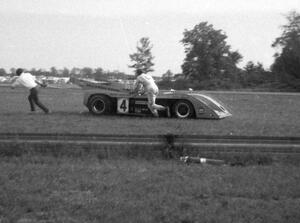 Peter Revson's McLaren M20 retires.